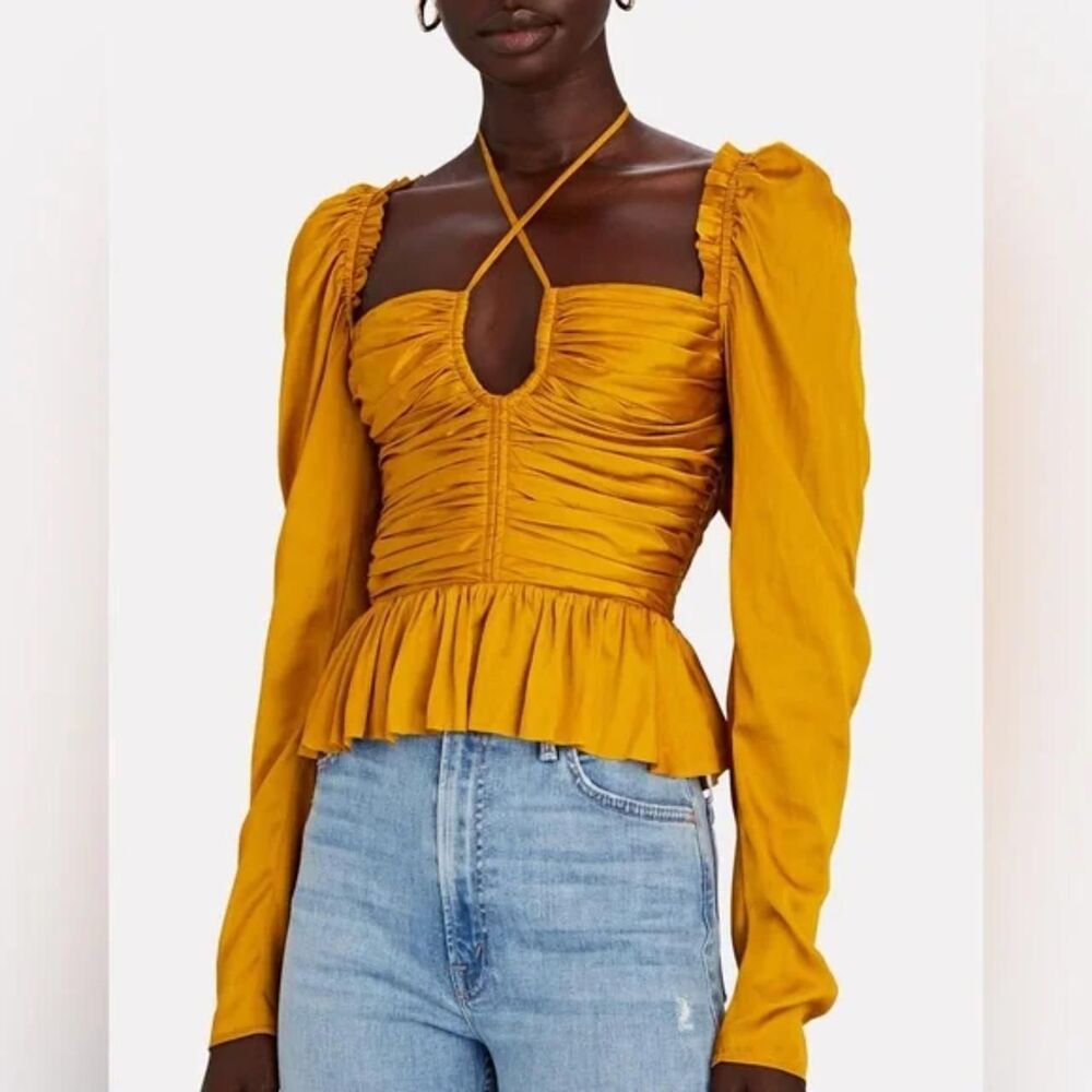 House-of-harlow Women's Orange and Tan Blouse